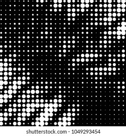 Grunge halftone black and white dots texture background. Spotted vector Abstract Texture
