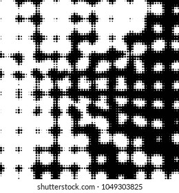 Grunge halftone black and white dots texture background. Spotted vector Abstract Texture
