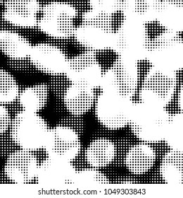 Grunge halftone black and white dots texture background. Spotted vector Abstract Texture
