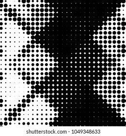 Grunge halftone black and white dots texture background. Spotted vector Abstract Texture
