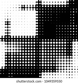 Grunge halftone black and white dots texture background. Spotted vector Abstract Texture

