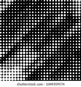 Grunge halftone black and white dots texture background. Spotted vector Abstract Texture

