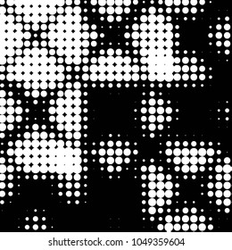 Grunge halftone black and white dots texture background. Spotted vector Abstract Texture
