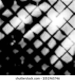 Grunge halftone black and white dots texture background. Spotted vector Abstract Texture

