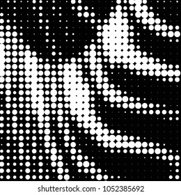 Grunge halftone black and white dots texture background. Spotted vector Abstract Texture
