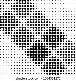 Grunge halftone black and white dots texture background. Spotted vector Abstract Texture
