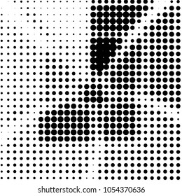 Grunge halftone black and white dots texture background. Spotted vector Abstract Texture
