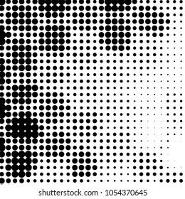Grunge halftone black and white dots texture background. Spotted vector Abstract Texture
