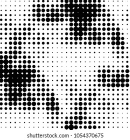 Grunge halftone black and white dots texture background. Spotted vector Abstract Texture

