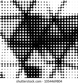 Grunge halftone black and white dots texture background. Spotted vector Abstract Texture
