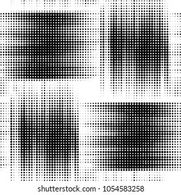 Grunge halftone black and white dots texture background. Spotted vector Abstract Texture

