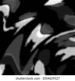 Grunge halftone black and white dots texture background. Spotted vector Abstract Texture
