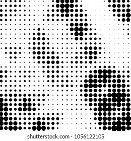 Grunge halftone black and white dots texture background. Spotted vector Abstract Texture
