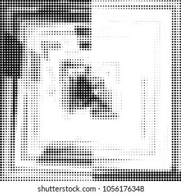 Grunge halftone black and white dots texture background. Spotted vector Abstract Texture
