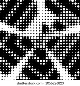 Grunge halftone black and white dots texture background. Spotted vector Abstract Texture
