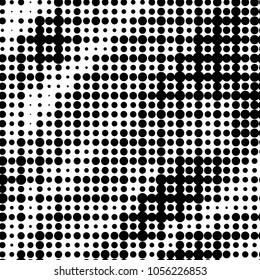 Grunge halftone black and white dots texture background. Spotted vector Abstract Texture
