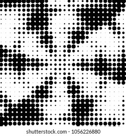 Grunge halftone black and white dots texture background. Spotted vector Abstract Texture
