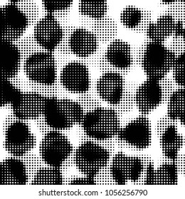 Grunge halftone black and white dots texture background. Spotted vector Abstract Texture
