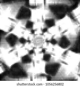 Grunge halftone black and white dots texture background. Spotted vector Abstract Texture
