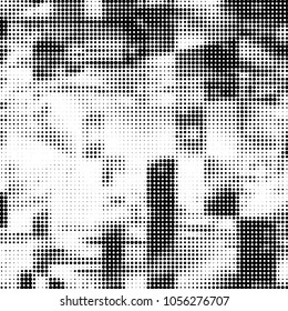 Grunge halftone black and white dots texture background. Spotted vector Abstract Texture
