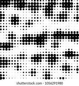 Grunge halftone black and white dots texture background. Spotted vector Abstract Texture
