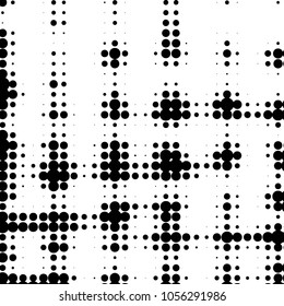 Grunge halftone black and white dots texture background. Spotted vector Abstract Texture
