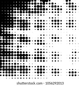Grunge halftone black and white dots texture background. Spotted vector Abstract Texture
