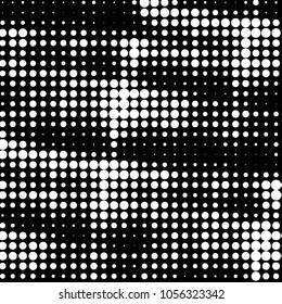 Grunge halftone black and white dots texture background. Spotted vector Abstract Texture
