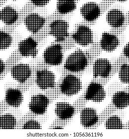 Grunge halftone black and white dots texture background. Spotted vector Abstract Texture
