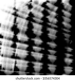 Grunge halftone black and white dots texture background. Spotted vector Abstract Texture
