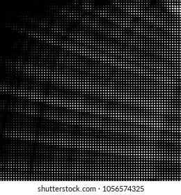 Grunge halftone black and white dots texture background. Spotted vector Abstract Texture
