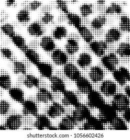 Grunge halftone black and white dots texture background. Spotted vector Abstract Texture
