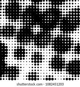 Grunge halftone black and white dots texture background. Spotted vector Abstract Texture
