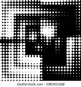 Grunge halftone black and white dots texture background. Spotted vector Abstract Texture
