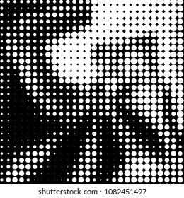 Grunge halftone black and white dots texture background. Spotted vector Abstract Texture
