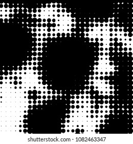 Grunge halftone black and white dots texture background. Spotted vector Abstract Texture
