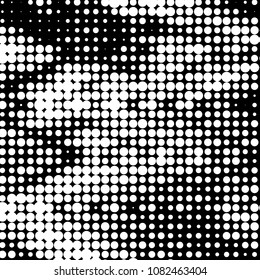 Grunge halftone black and white dots texture background. Spotted vector Abstract Texture

