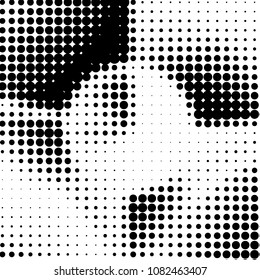 Grunge halftone black and white dots texture background. Spotted vector Abstract Texture
