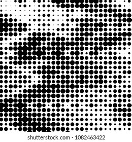 Grunge halftone black and white dots texture background. Spotted vector Abstract Texture
