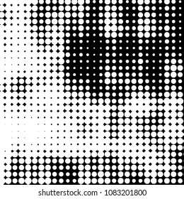 Grunge halftone black and white dots texture background. Spotted vector Abstract Texture
