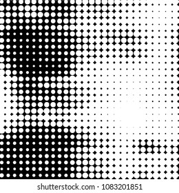 Grunge halftone black and white dots texture background. Spotted vector Abstract Texture
