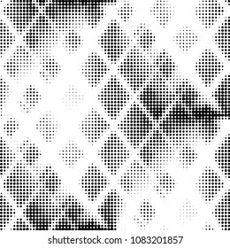 Grunge halftone black and white dots texture background. Spotted vector Abstract Texture

