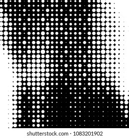Grunge halftone black and white dots texture background. Spotted vector Abstract Texture
