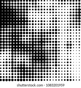 Grunge halftone black and white dots texture background. Spotted vector Abstract Texture
