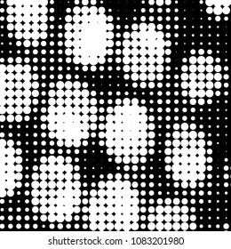 Grunge halftone black and white dots texture background. Spotted vector Abstract Texture
