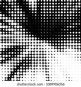 Grunge halftone black and white dots texture background. Spotted vector Abstract Texture
