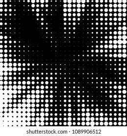 Grunge halftone black and white dots texture background. Spotted vector Abstract Texture
