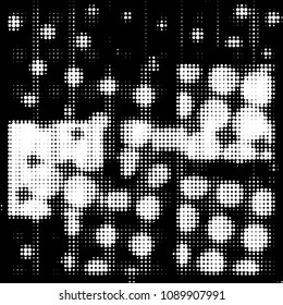 Grunge halftone black and white dots texture background. Spotted vector Abstract Texture
