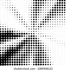 Grunge halftone black and white dots texture background. Spotted vector Abstract Texture
