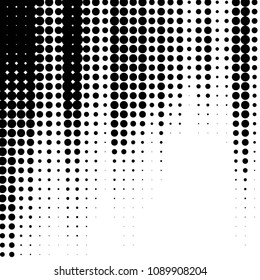 Grunge halftone black and white dots texture background. Spotted vector Abstract Texture
